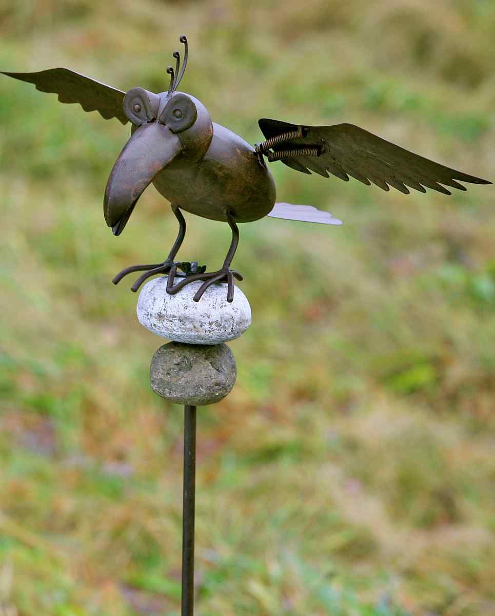 Gartenstab "Vogel" Shabby Vintage Gartenstecker Eisen, Motiv 2