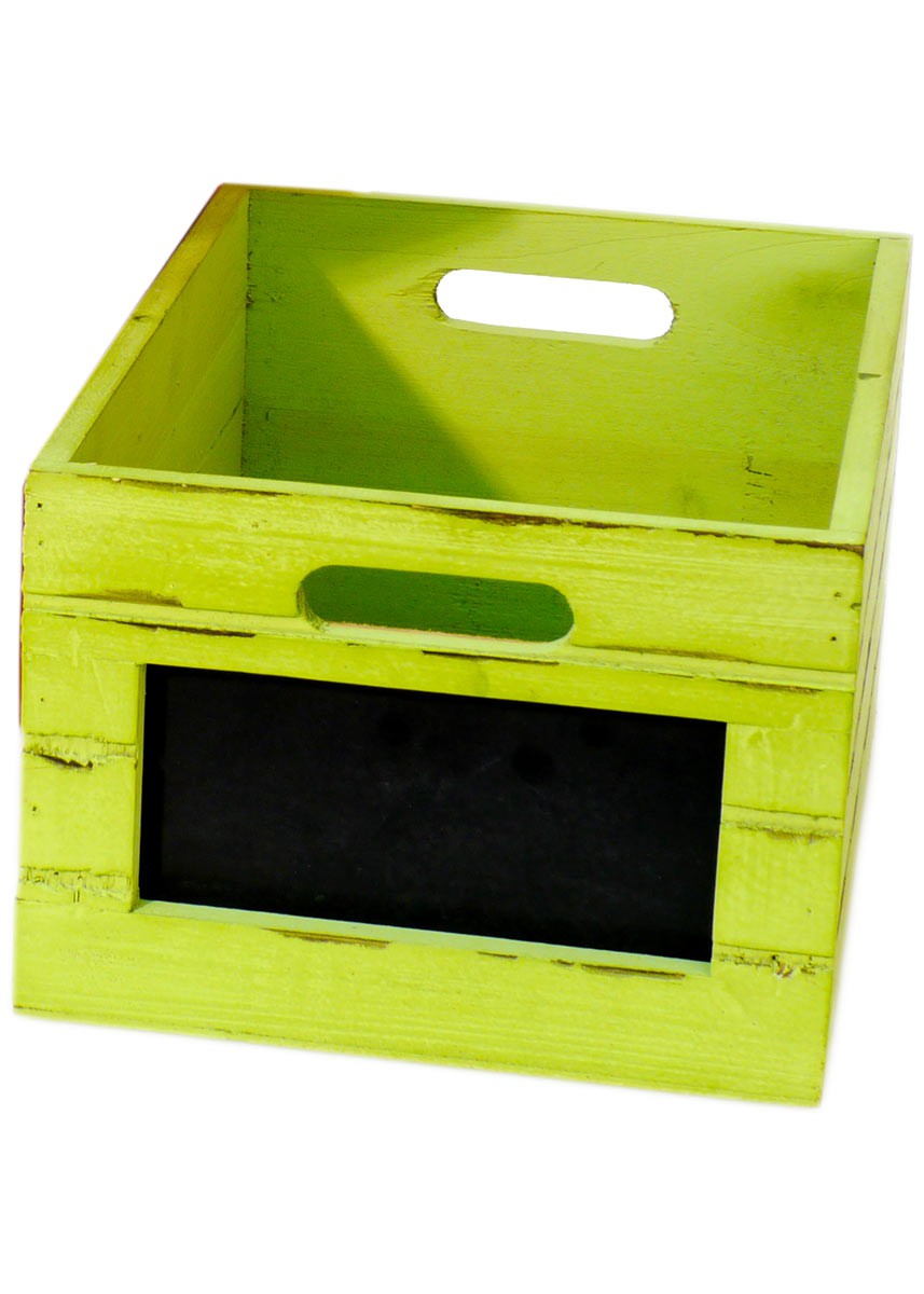 Holzkiste mit Tafel Aufbewahrungsbox Shabby Vintage Kiste antik