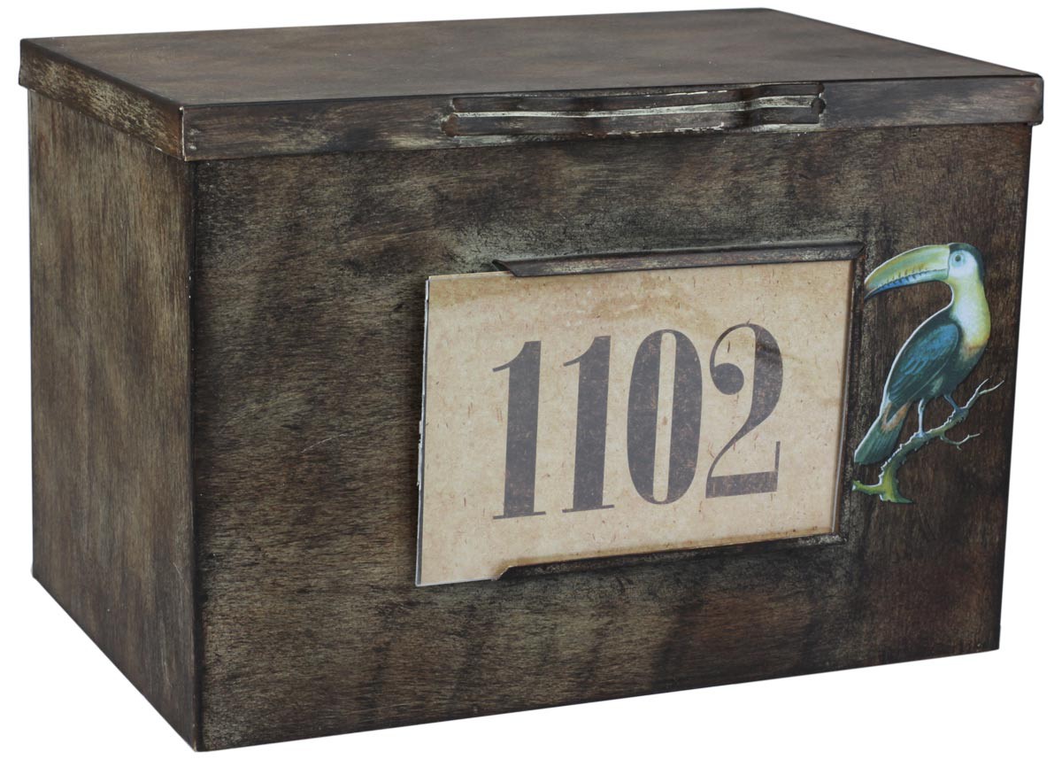 Metallkiste "1102" Shabby Vintage MetallBox in braun L